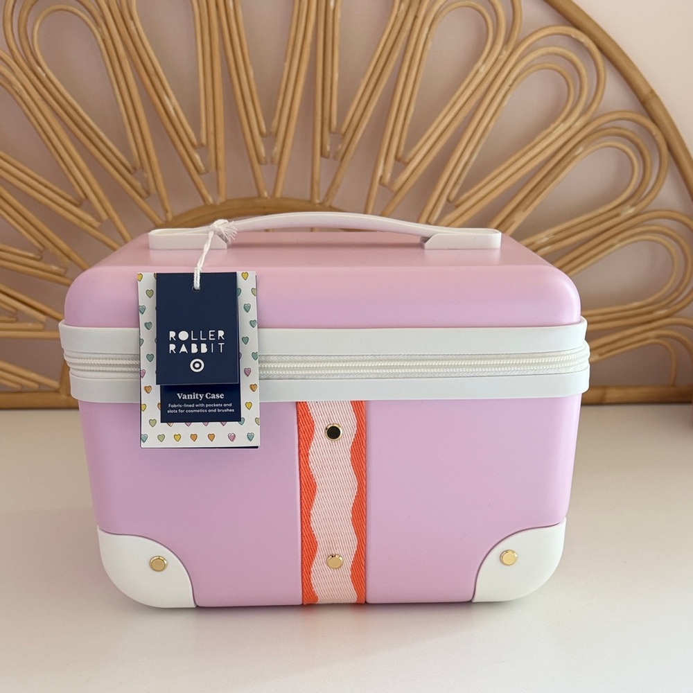 Roller Rabbit Pink and Orange Vanity Case